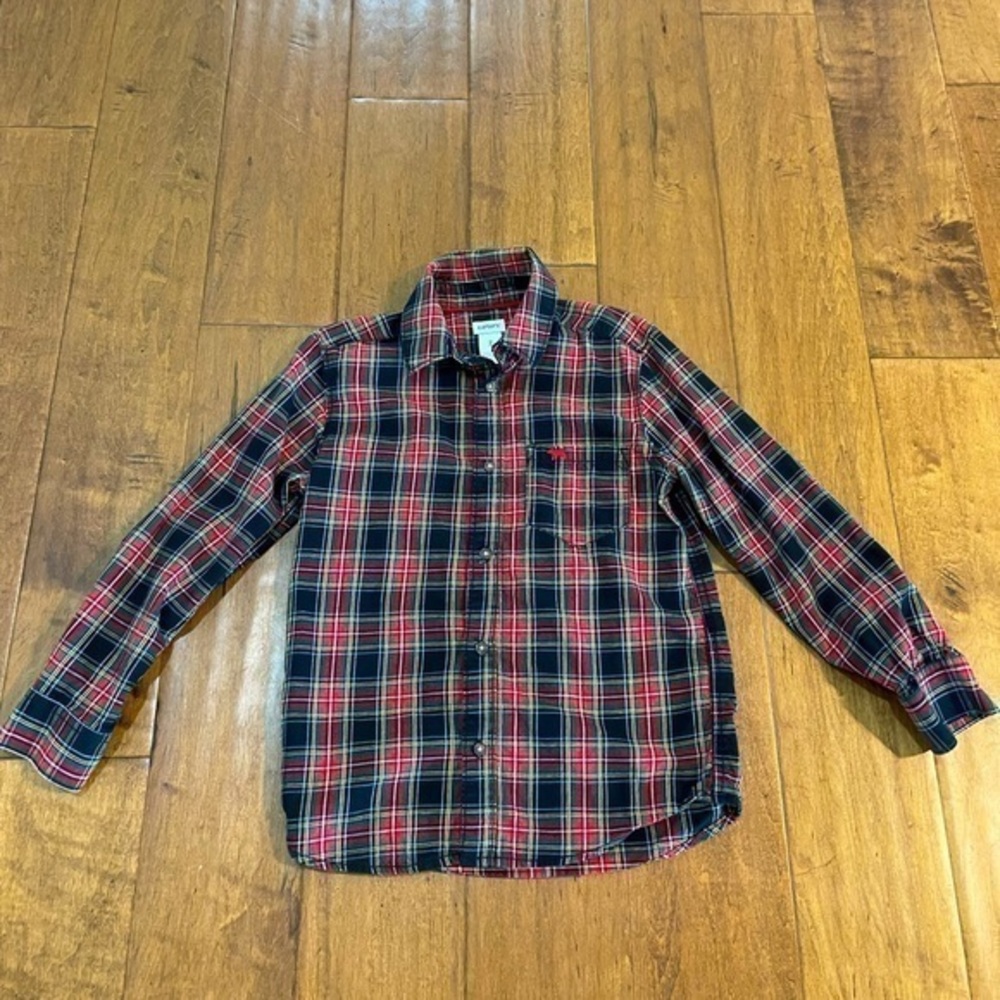 Carters Black Plaid Shirt